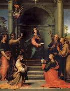 Fra Bartolomeo The Anunciacion, Holy Margarita, Maria Mary magdalene, Pablo, Juan the Baptist, Jeronimo and Francisco china oil painting reproduction